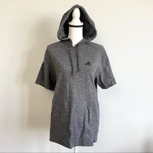 Adidas gray shirt sleeve hoodie
